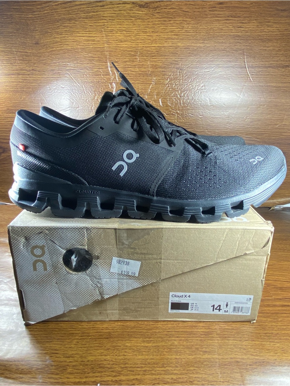 On Cloud x mens shoe size 14